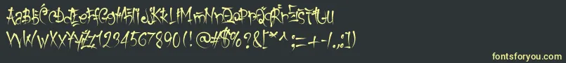 KeetanoGaijin Font – Yellow Fonts on Black Background