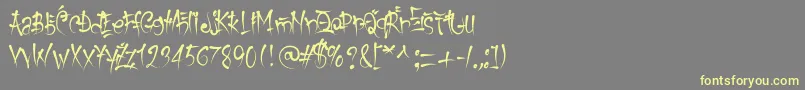 KeetanoGaijin Font – Yellow Fonts on Gray Background