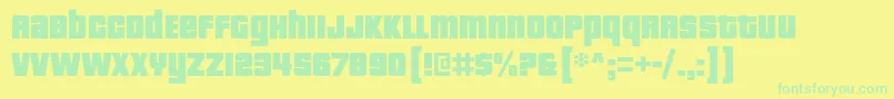 フォントpricedown bl – 黄色い背景に緑の文字
