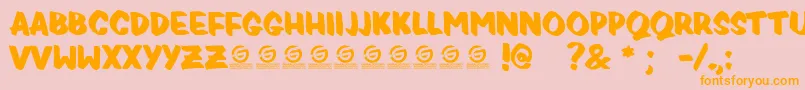 Fonte PRICEDROP PERSONAL USE – fontes laranjas em um fundo rosa