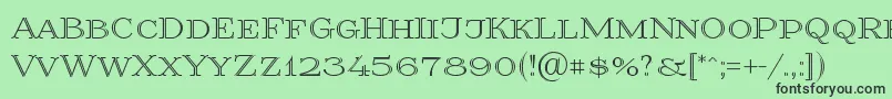 フォントPrida36 – 緑の背景に黒い文字