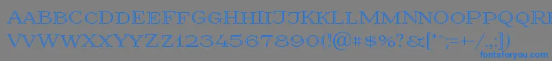 フォントPrida36 – 灰色の背景に青い文字