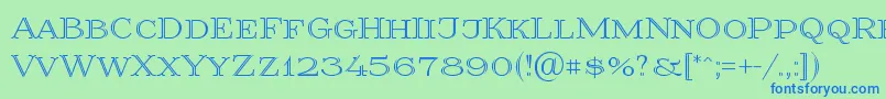 フォントPrida36 – 青い文字は緑の背景です。