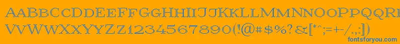 Prida36 Font – Blue Fonts on Orange Background