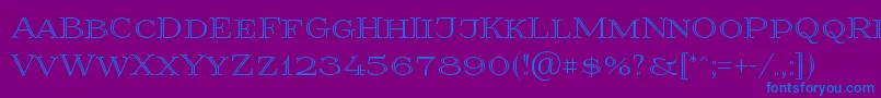 Prida36-Schriftart – Blaue Schriften auf violettem Hintergrund