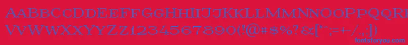 Prida36 Font – Blue Fonts on Red Background