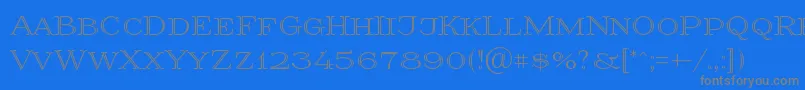 Prida36-Schriftart – Graue Schriften auf blauem Hintergrund