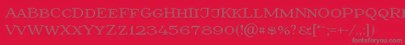 Prida36 Font – Gray Fonts on Red Background