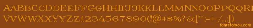 Prida36 Font – Orange Fonts on Brown Background