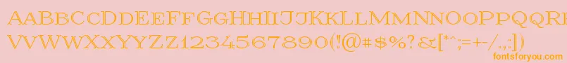 Prida36-Schriftart – Orangefarbene Schriften auf rosa Hintergrund