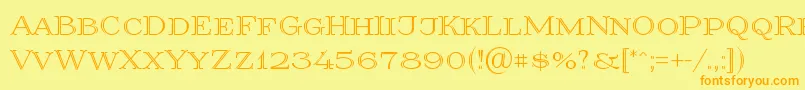 Prida36 Font – Orange Fonts on Yellow Background