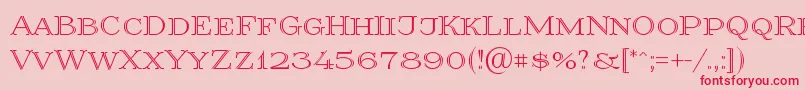 Prida36-Schriftart – Rote Schriften auf rosa Hintergrund