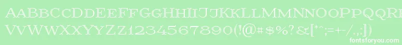 Prida36 Font – White Fonts on Green Background