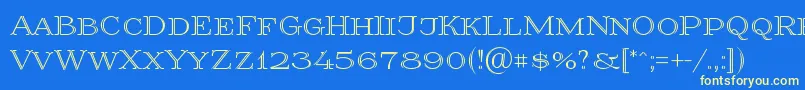 Prida36 Font – Yellow Fonts on Blue Background