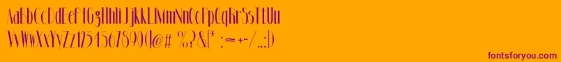 Pride Deluxe-Schriftart – Violette Schriften auf orangefarbenem Hintergrund