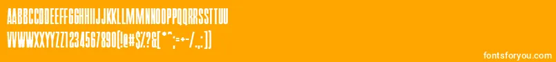 Fonte Pride Thusly – fontes brancas em um fundo laranja
