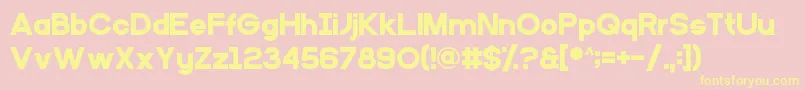 Primary School Font – Yellow Fonts on Pink Background