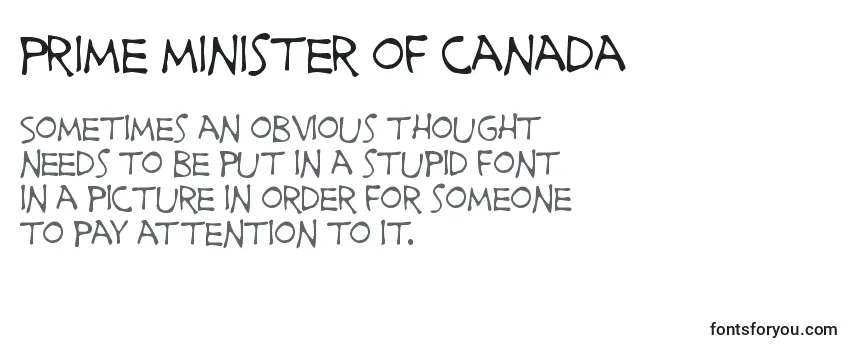 Überblick über die Schriftart Prime minister of canada