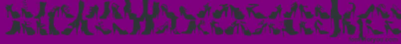 フォントWcFetishBta – 紫の背景に黒い文字