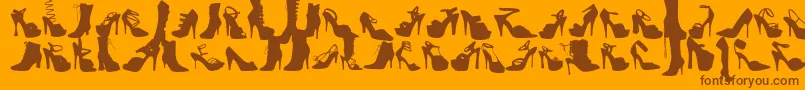 Шрифт WcFetishBta – коричневые шрифты на оранжевом фоне