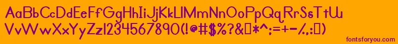 primer print bold Font – Purple Fonts on Orange Background