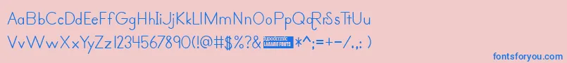 primer print-fontti – siniset fontit vaaleanpunaisella taustalla