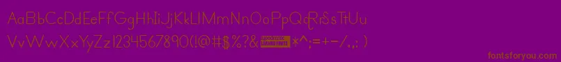 フォントprimer print – 紫色の背景に茶色のフォント