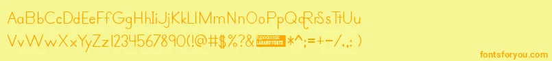primer print-fontti – oranssit fontit keltaisella taustalla