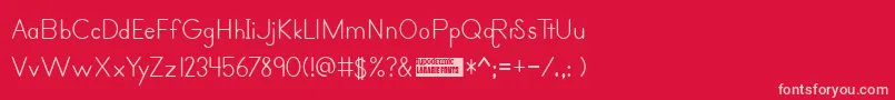 primer print-fontti – vaaleanpunaiset fontit punaisella taustalla