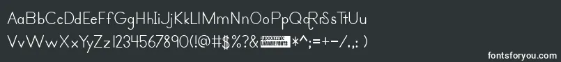 primer print-fontti – valkoiset fontit mustalla taustalla