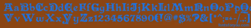 Primitive Font – Blue Fonts on Brown Background