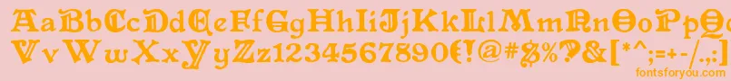 Primitive Font – Orange Fonts on Pink Background