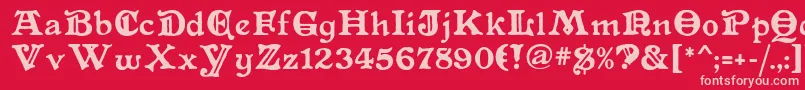 Primitive Font – Pink Fonts on Red Background