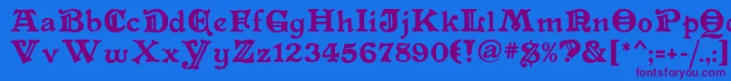 Primitive Font – Purple Fonts on Blue Background