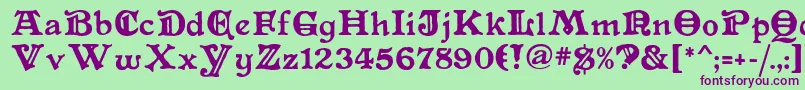 Primitive Font – Purple Fonts on Green Background