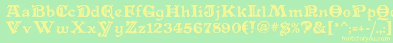 Primitive Font – Yellow Fonts on Green Background