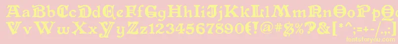 Primitive Font – Yellow Fonts on Pink Background