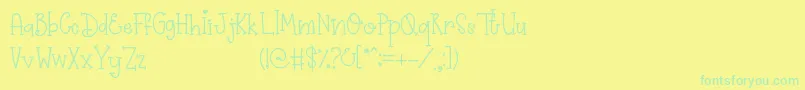 Police Primrose – polices vertes sur fond jaune
