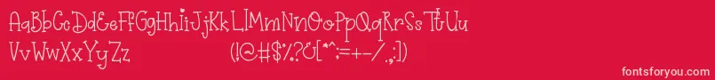 フォントPrimrose – 赤い背景にピンクのフォント