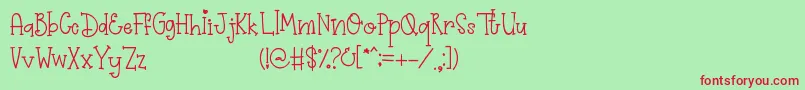 Primrose Font – Red Fonts on Green Background