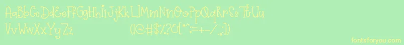 Primrose-Schriftart – Gelbe Schriften auf grünem Hintergrund