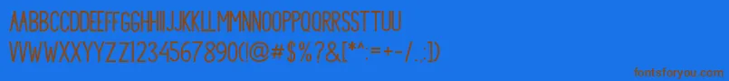 Princella Sans Font – Brown Fonts on Blue Background