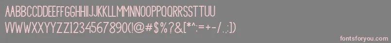 フォントPrincella Sans – 灰色の背景にピンクのフォント