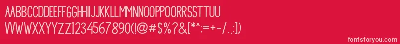Princella Sans Font – Pink Fonts on Red Background