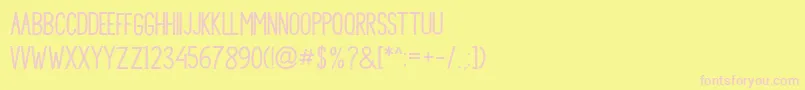 Princella Sans-Schriftart – Rosa Schriften auf gelbem Hintergrund