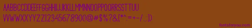 Princella Sans Font – Purple Fonts on Brown Background