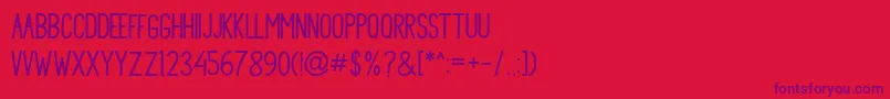 フォントPrincella Sans – 赤い背景に紫のフォント