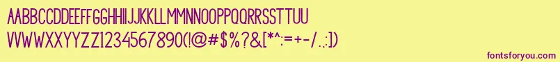 Princella Sans Font – Purple Fonts on Yellow Background