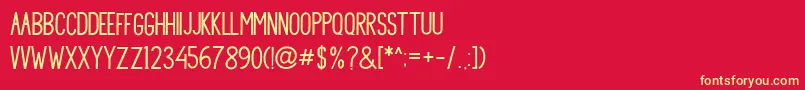 Princella Sans Font – Yellow Fonts on Red Background