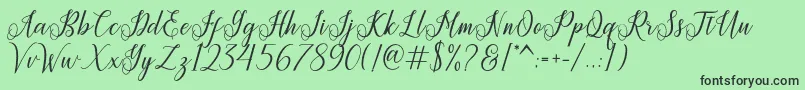 Princella-Schriftart – Schwarze Schriften auf grünem Hintergrund